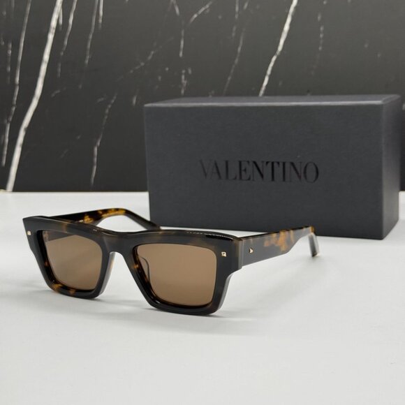 NEW XXII VLS-106B-50 VALENTINO SUNGLASSES HAVANA UNISEX EYEWEAR VALENTINO - Picture 2 of 11
